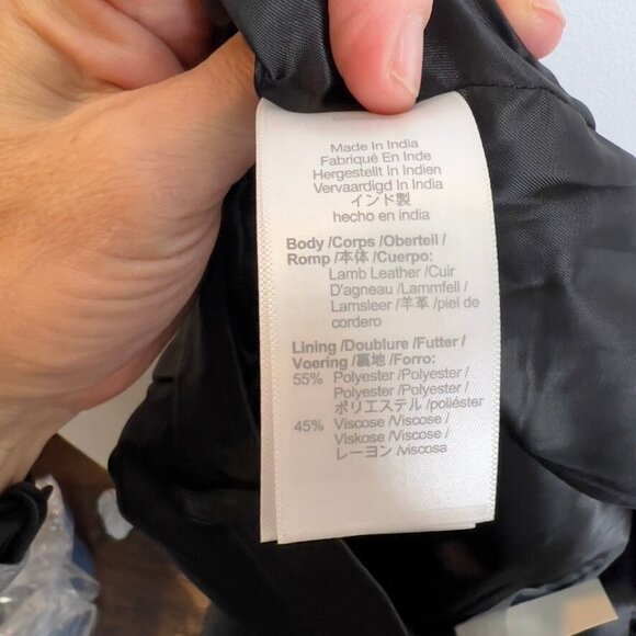 Madewell Womens $498 Leather Midi Skirt Black Size 14 NN408 - Picture 8 of 11